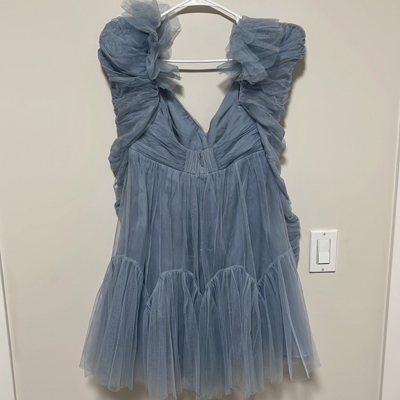 Zimmermann Ruched Tulle Dress Blue - Picture 7 of 11